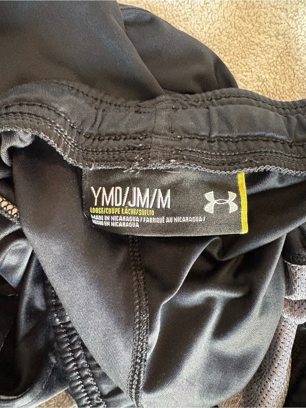Under Armour Black and Gray Kids Athletic Shorts